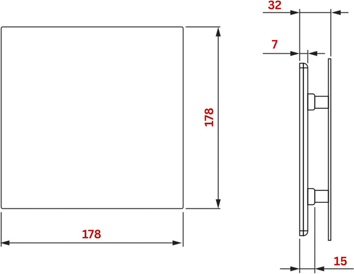 MKK Lüfter Abluftventilator Wohnraumlüfter Echtglas Designfront matt weiss IPX4 Wandmontage Badlüfte
