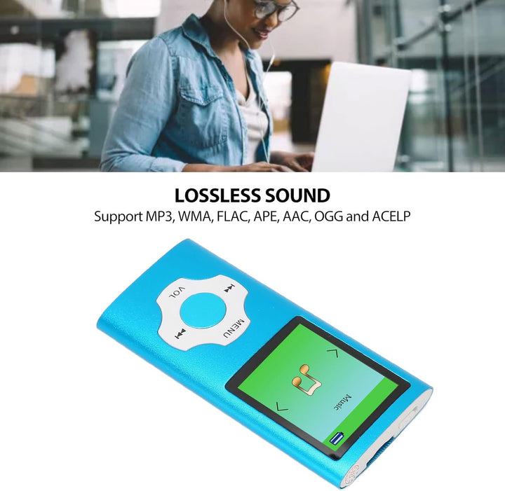 MP3-Player Unterstützt 64G TF-Karte, Tragbarer HiFi-Musikplayer mit Diktiergerät, UKW-Radio, Fotobet