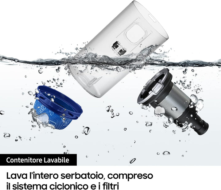 Samsung mit HEPA Filter Aspirazione VS20T7531T1/ET, Samsung Jet 75 Turbo, Silber Schwarz, 4 accessor