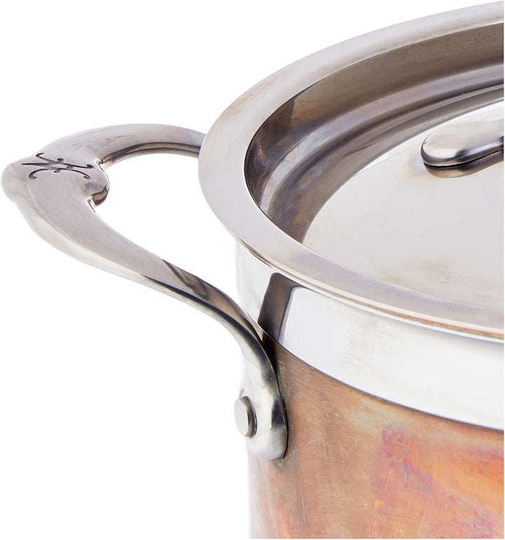 de Buyer - Niederer Bratentopf aus Kupfer mit Deckel aus Edelstahl PRIMA MATERA - 24 cm - 6241.24 Du