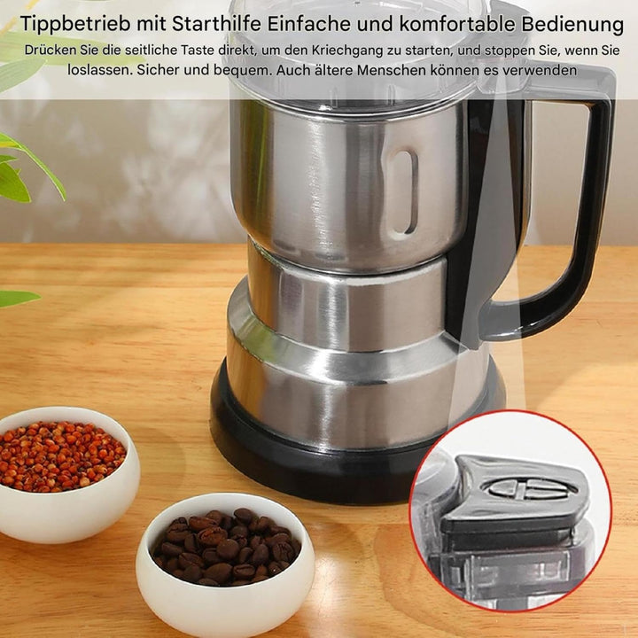 Getreidemühle, kleine für die Küche | Edelstahl-Pulvermühle für Zuhause, elektrische Gewürzmühle,Zer