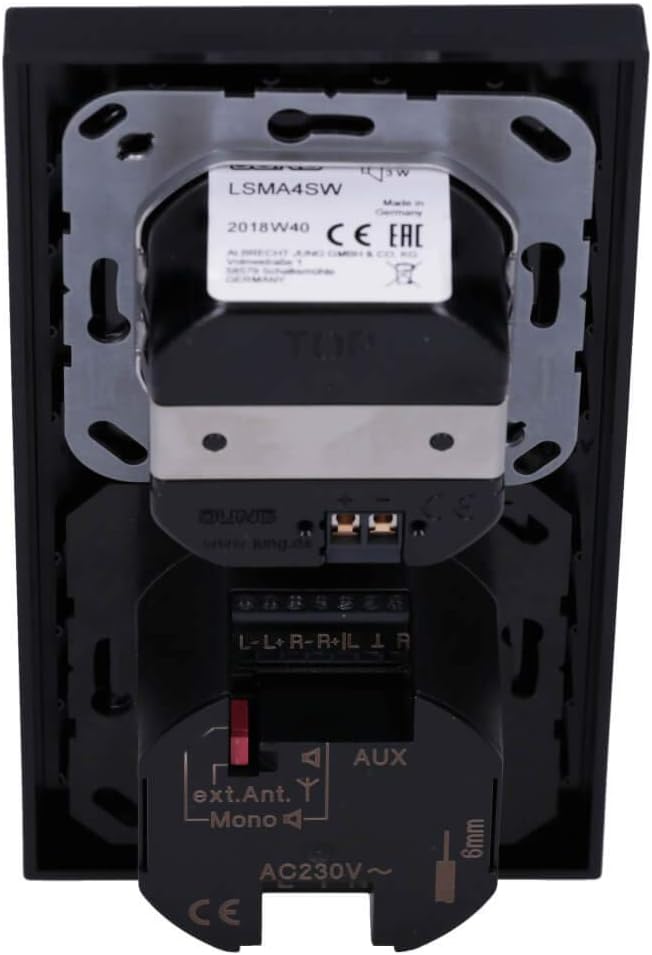Jung Smart Radio DAB Komplett-Set Schwarz DABASW mit 1 Lautsprecher LSMA4SW und 2-Fach Rahmen A5582B