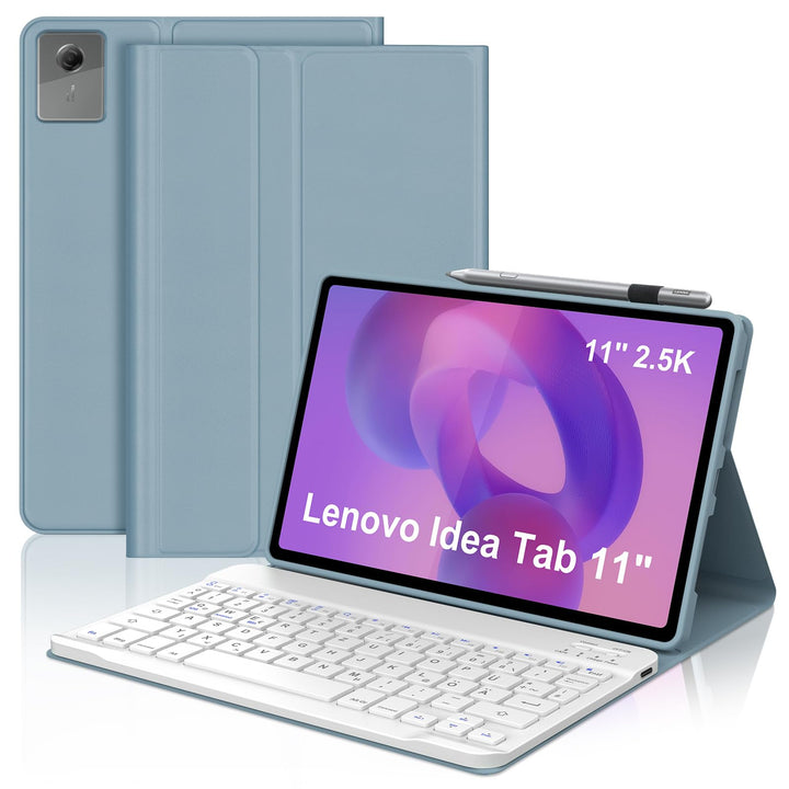 IVEOPPE Hülle mit Tastatur für Lenovo idea Tab 11" 2025, Bluetooth Abnehmbare Magnetisch QWERTZ Tast