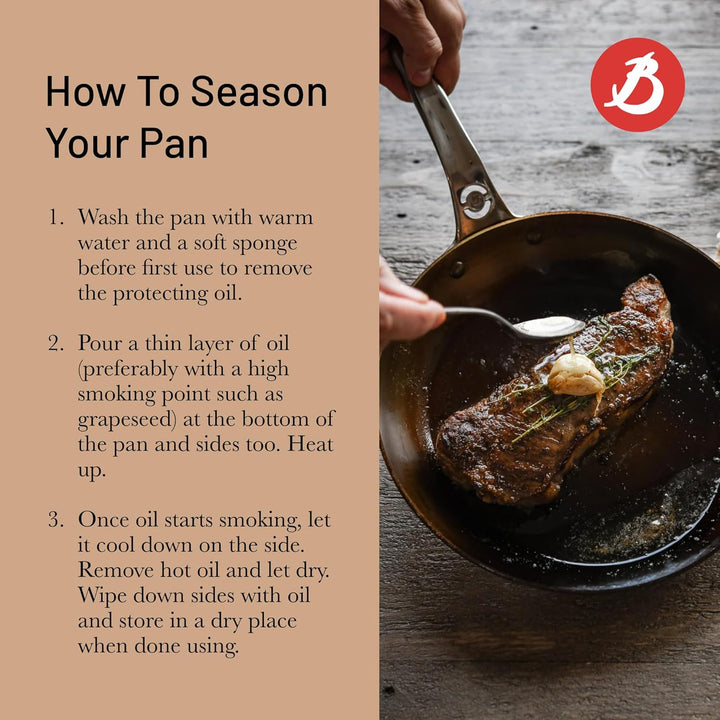 de Buyer - Bratpfanne MINERAL B PRO - 24 cm - 5680.24, Silber Durchmesser 24 cm, Durchmesser 24 cm