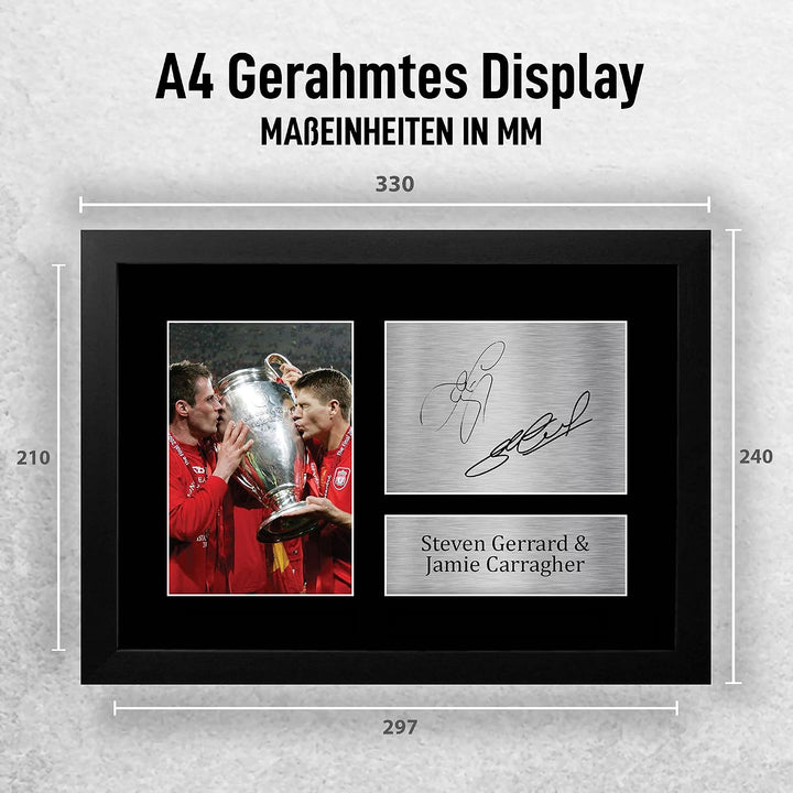 HWC Trading FR Autogramm Steven Gerrard & Jamie Carragher Liverpool Gifts Gedruckt Autogramm für Fan