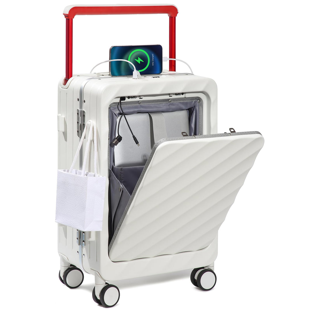 Sea choice Koffer Trolley mit Laptopfach Handgepäck Koffer Hartschale Reisekoffer aus PC mit Breite