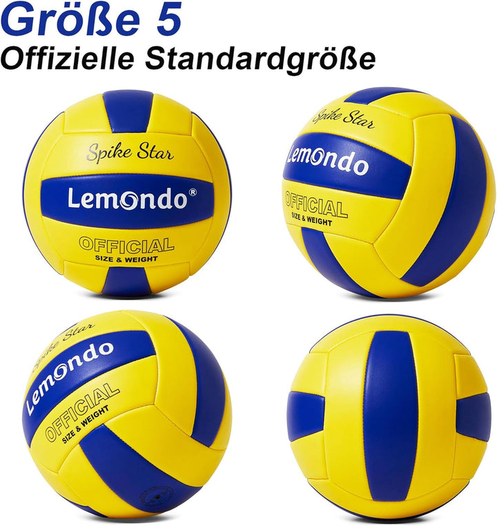Lemondo Volleyball PU Weich Beachvolleyball Soft Wasserfest mit Pumpe Indoor Outdoor Wasserball Ball