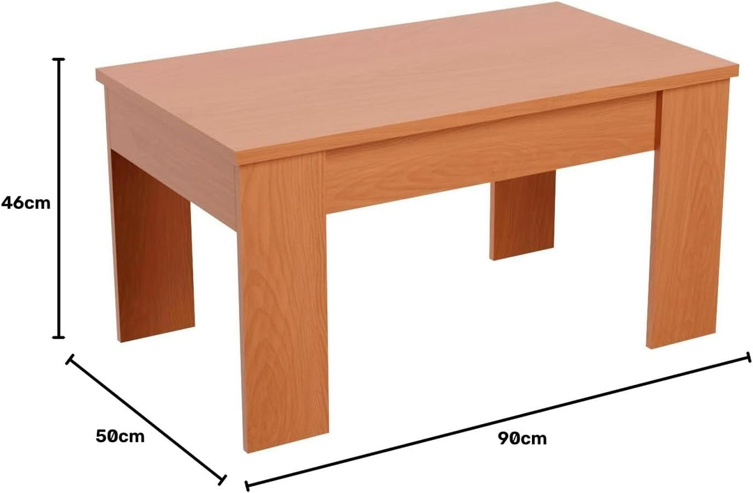 Dreaming Online 0 Höhenverstellbarer Couchtisch, Wohnzimmer-oder Esszimmertisch, Masse: 90 cm (Breit