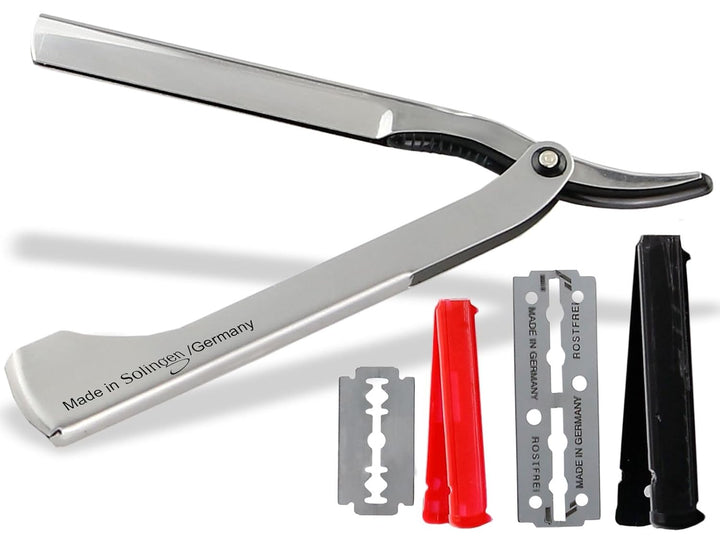 Rasiermesser mit Wechselklingen aus Solingen Bartmesser Made in Germany Rasier-Set für Herren mit Kl