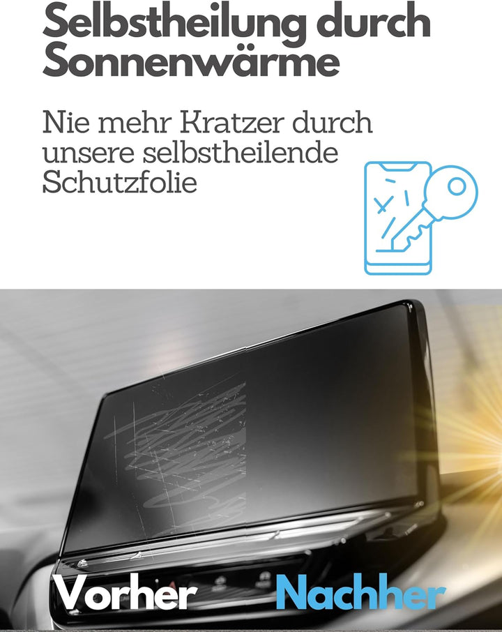 DISSKIN® Displayschutzfolie für Volkswagen Discover Media & Pro Display - selbstheilend durch Wärme,