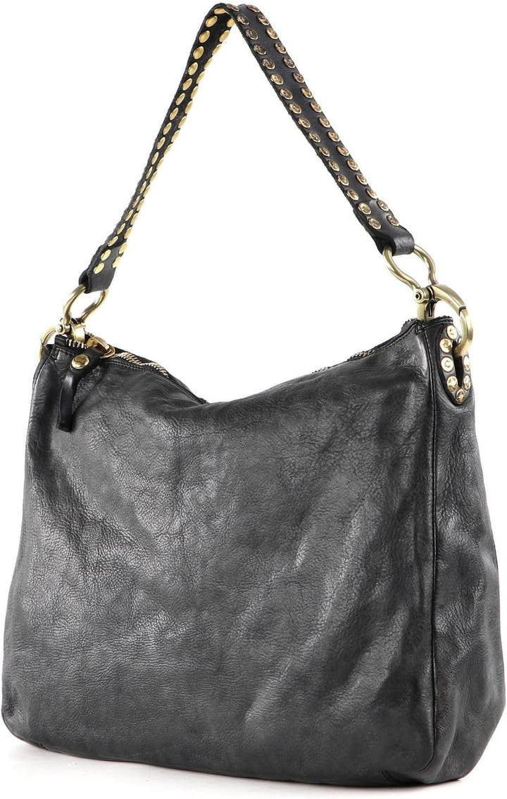 Campomaggi Alabama - Schultertasche 35 cm Grigio, Grigio