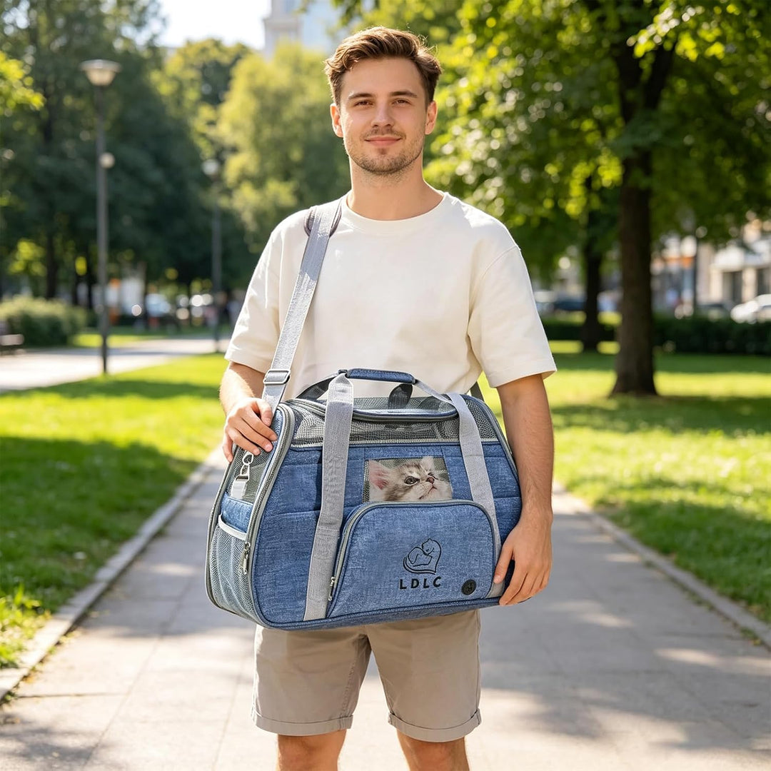 PETCUTE Hundetransportbox,Atmungsaktive Katzen Tragetasche Katze transportbox Tragetaschen mit Weich