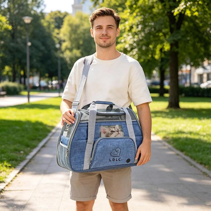 PETCUTE Hundetransportbox,Atmungsaktive Katzen Tragetasche Katze transportbox Tragetaschen mit Weich