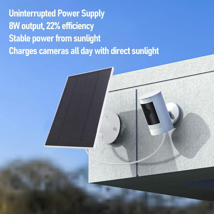 8W Solarpanel für Überwachungskamera, USB C/Micro USB Solar Panel Ladegerät für Vogelfutterkamera/Tü