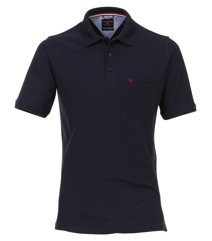 CASAMODA Herren Polo-Shirt unifarben Brusttasche M Blau (Marine 105), M Blau (Marine 105)