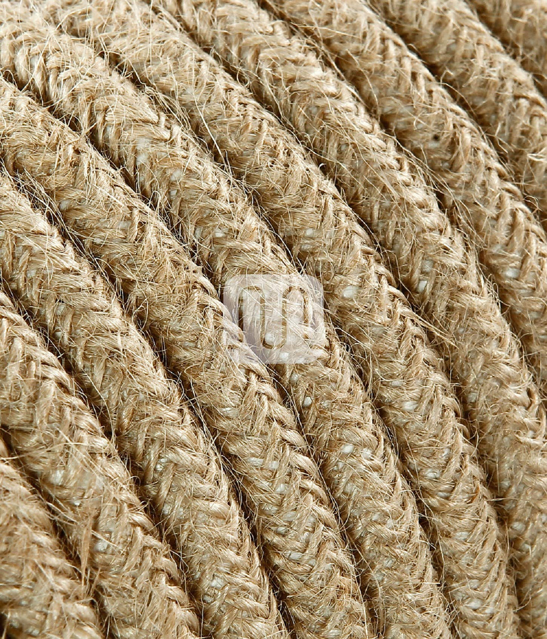 Merlotti Stromkabel, rund, mit Leinen-/Jutegarn überzogen, Länge: 3 m, geeignet für Lampenschirme, L