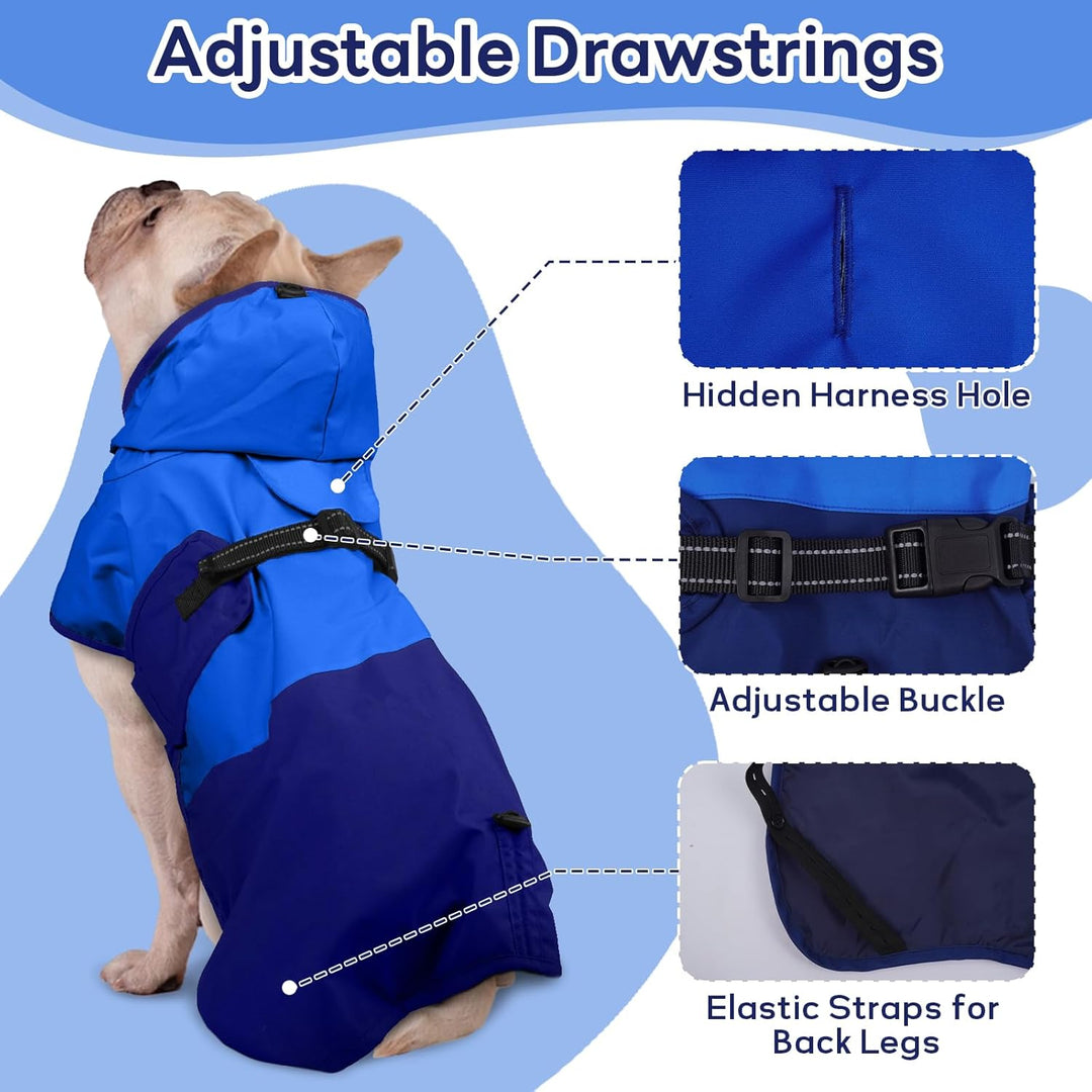 Regenmantel Hund, Regenschutz Hund Regenjacke Hund Wasserdicht mit Kapuze Hunde Regenmantel Mittelgr