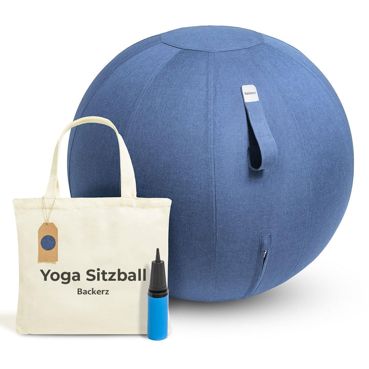 Sitzball Büro Ergonomisch 65 cm, Ergonomische Sitzmöbel für Büro und Heimbüro, Langlebiger Stoff, Gy