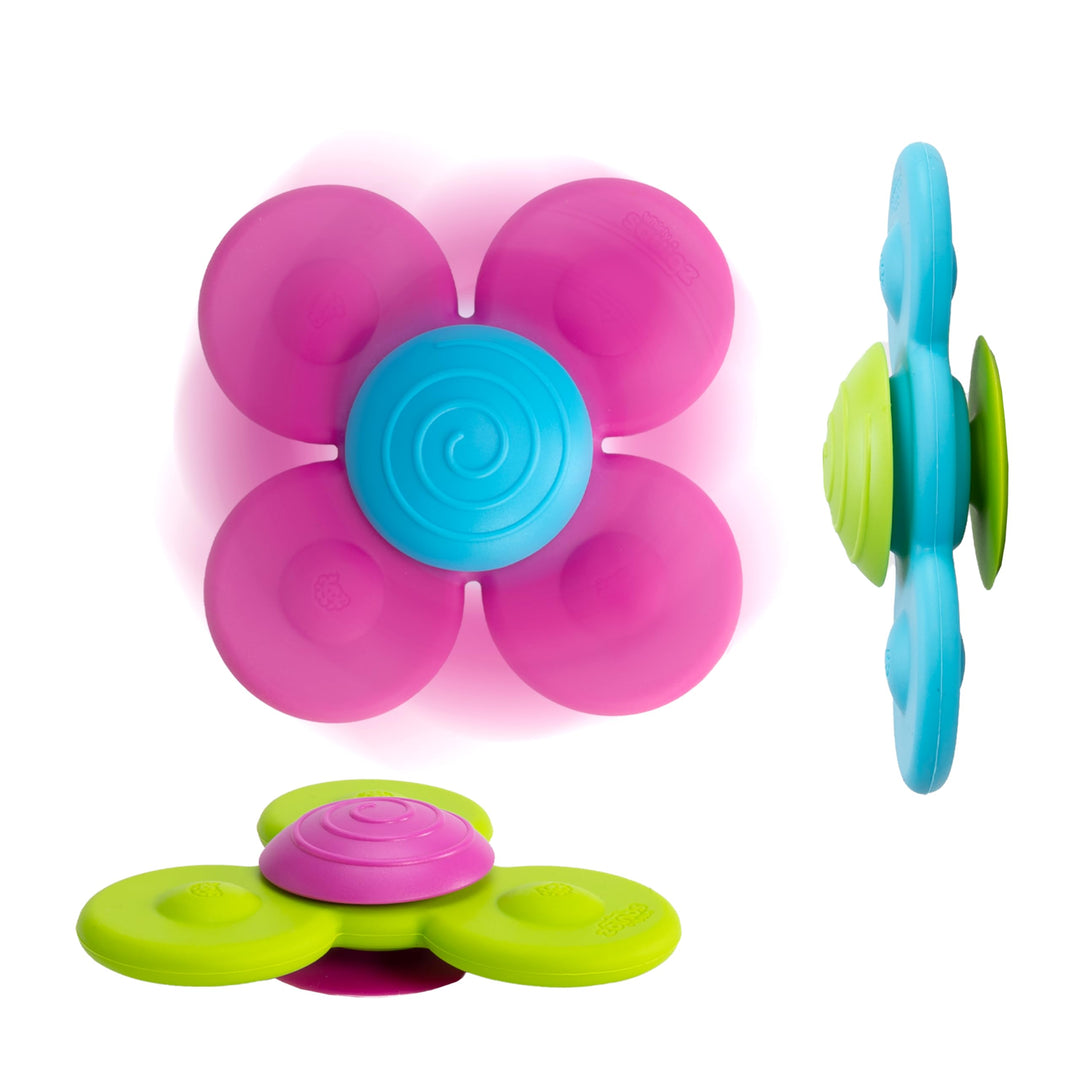 Fat Brain Whirly Squigz, Kids Preschool Toy, Spinning and Stacking Toy with Suction, Toy Building Se