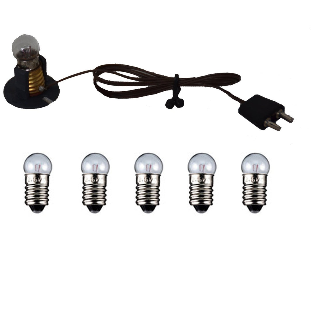 Alfred Kolbe Krippen AM 35 Weihnachtskrippen-Zubehör-Set Kabel mit Birne, 5 weisse Ersatzbirnen 4,5