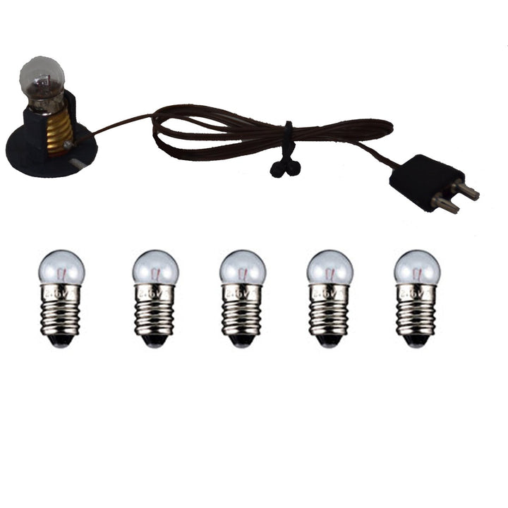Alfred Kolbe Krippen AM 35 Weihnachtskrippen-Zubehör-Set Kabel mit Birne, 5 weisse Ersatzbirnen 4,5