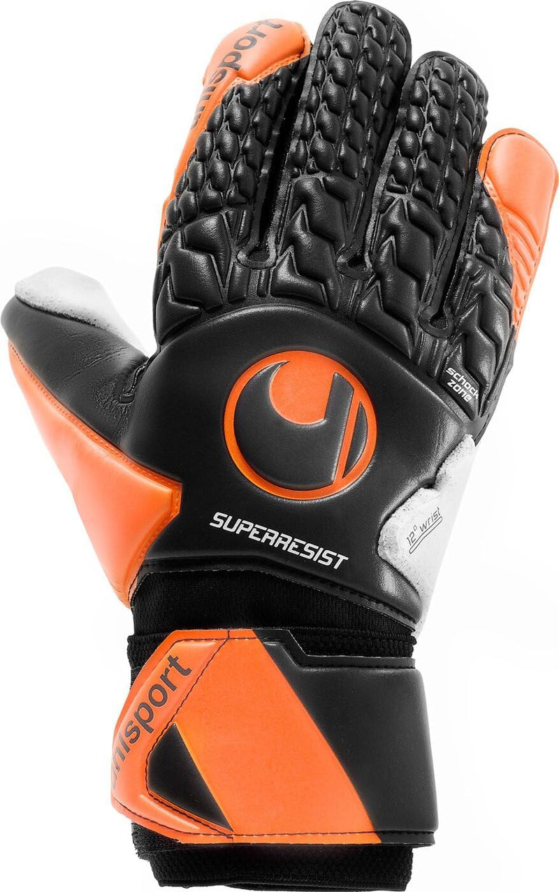uhlsport Herren Super Resist Handschuhe 3.5 schwarz/fluo orange/Weiss, 3.5 schwarz/fluo orange/Weiss