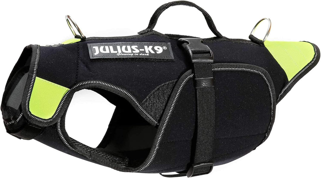 Julius-K9, IDC Multifunktionale Hundeweste 3in1, Grösse: S, Schwarz und Neon S Schwarz und UV Orange