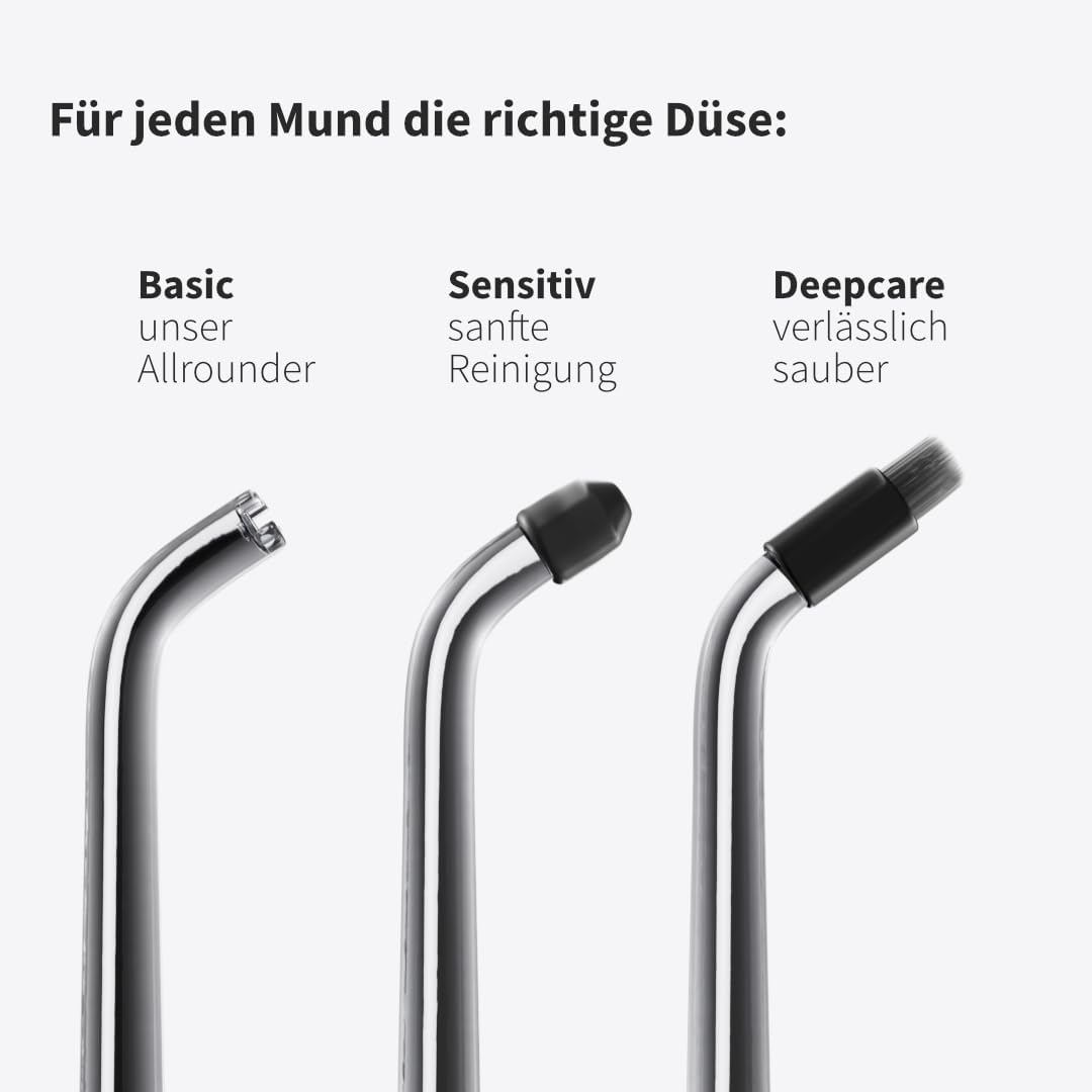 Zahnheld® Ersatzdüsen Basic für Munddusche Aquadent (6 Stück, weiss) 6 Stück Weiss, 6 Stück Weiss