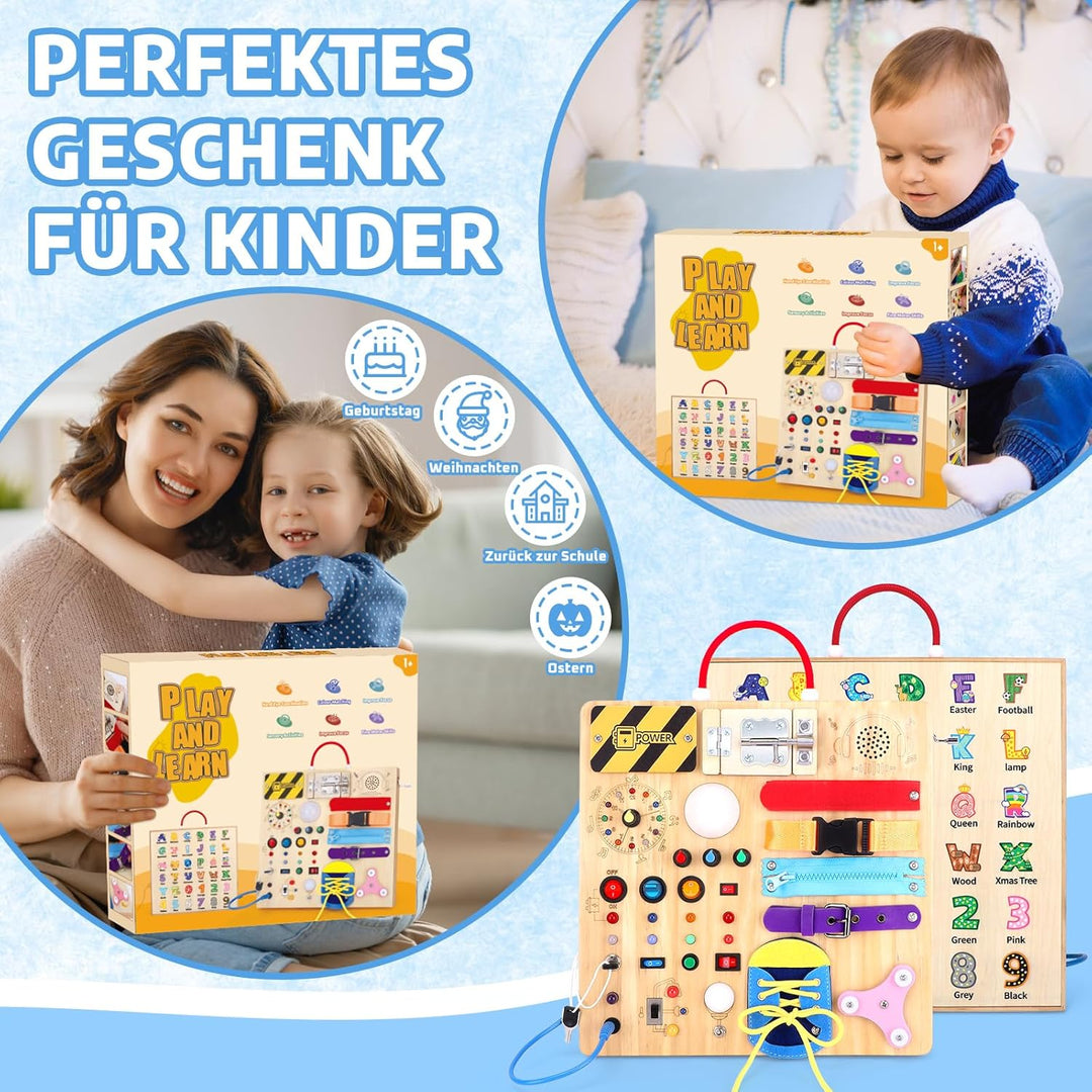 23 in 1 Montessori Spielzeug ab 1 jahr Busy Board Activity Board Spielzeug ab 2 jahre Holzspielzeug