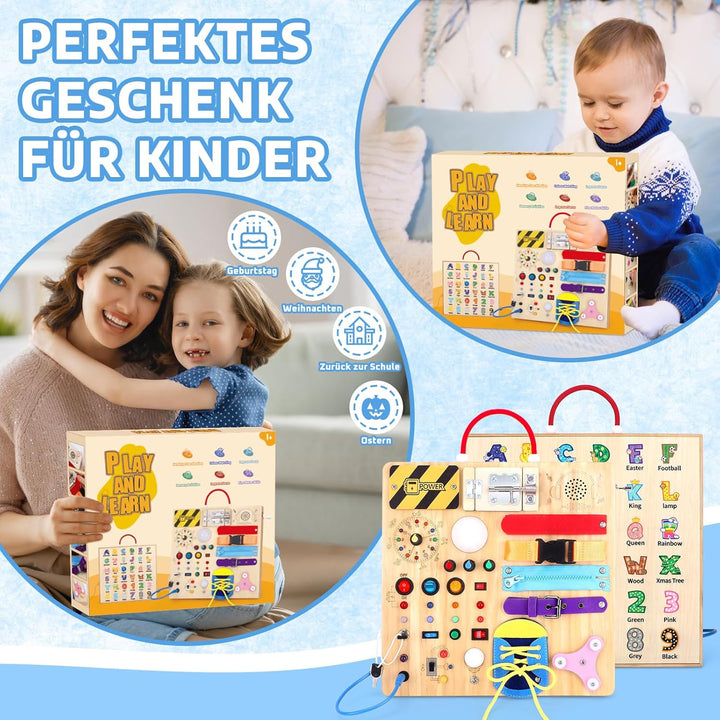 23 in 1 Montessori Spielzeug ab 1 jahr Busy Board Activity Board Spielzeug ab 2 jahre Holzspielzeug