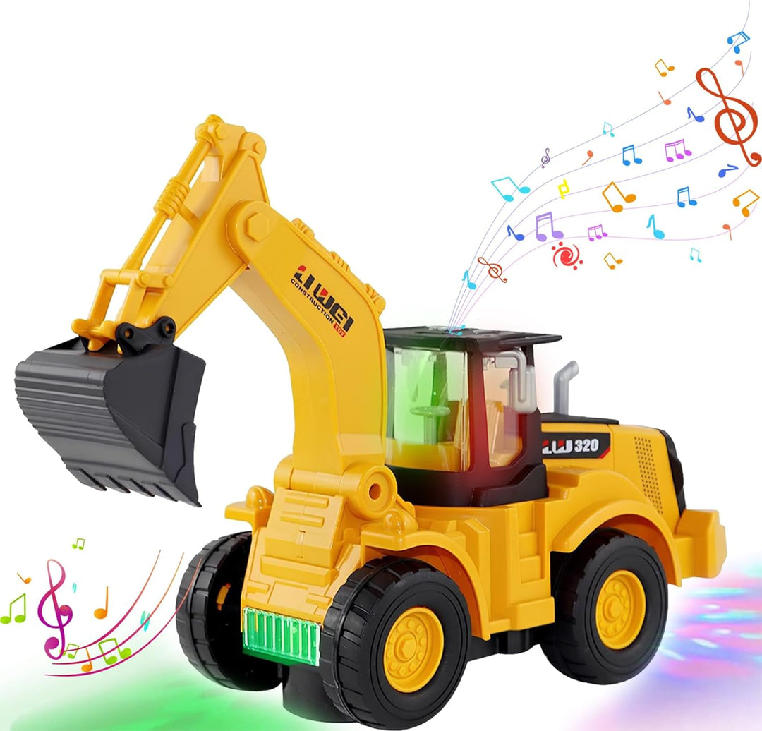 ChaneeHann Bulldozer Spielzeug, Bulldozer Kinder,Baustellenfahrzeuge Kinder,Automatisches Gehen Bagg