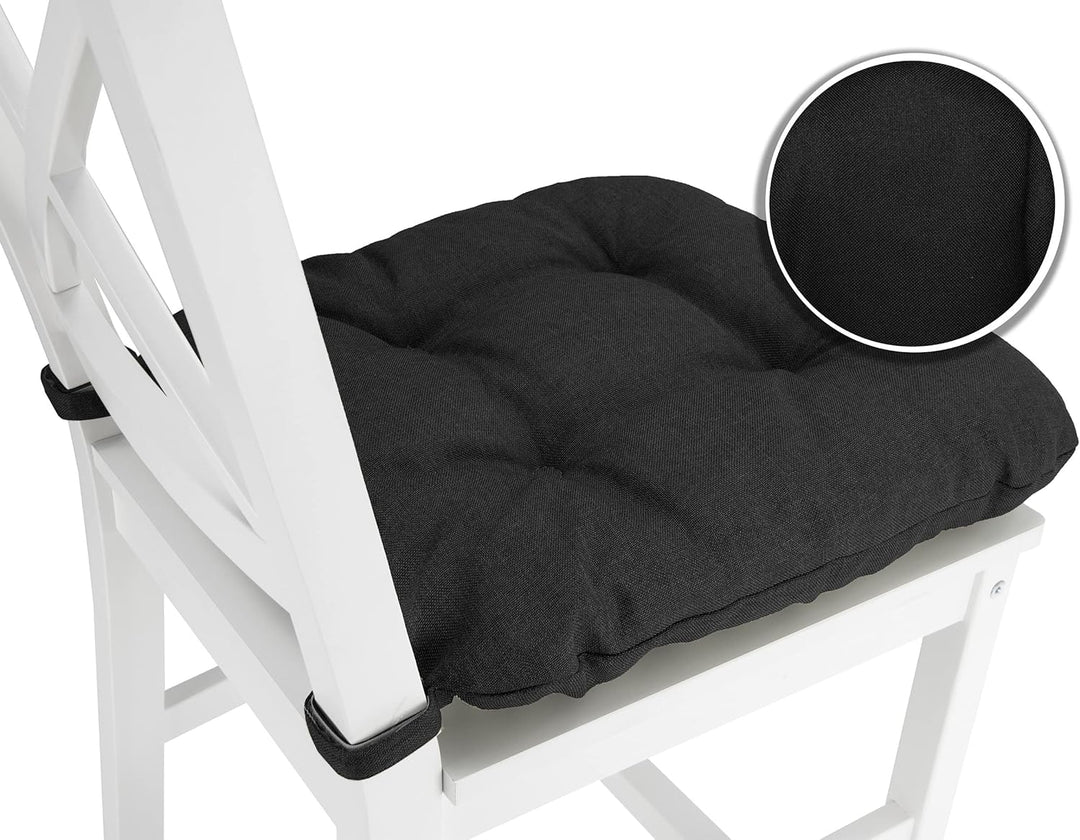 sunnypillow 4er Set Stuhlkissen mit Klettverschluss Masse: 40 (vorne) | 35 (hinten) x 40 x 8 cm Pols