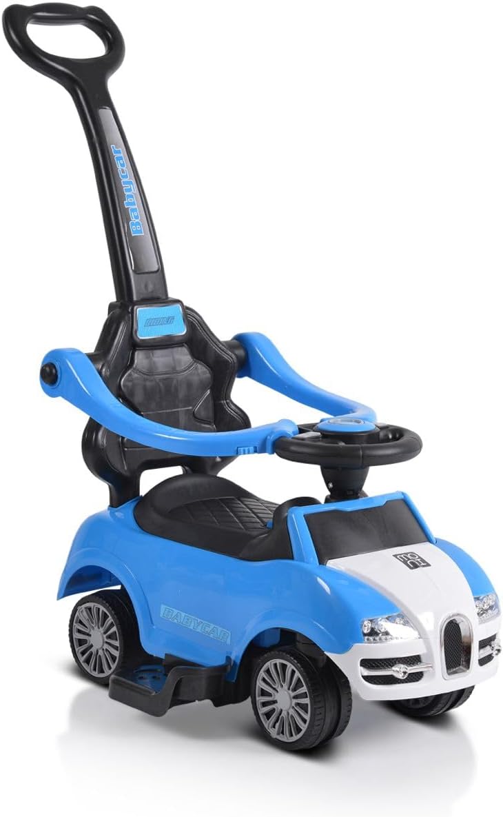 Moni Rutschauto 2 in 1 Rider 308, Rutscher mit Griff, Lehne, Bügel, Fussstütze blau, Blau