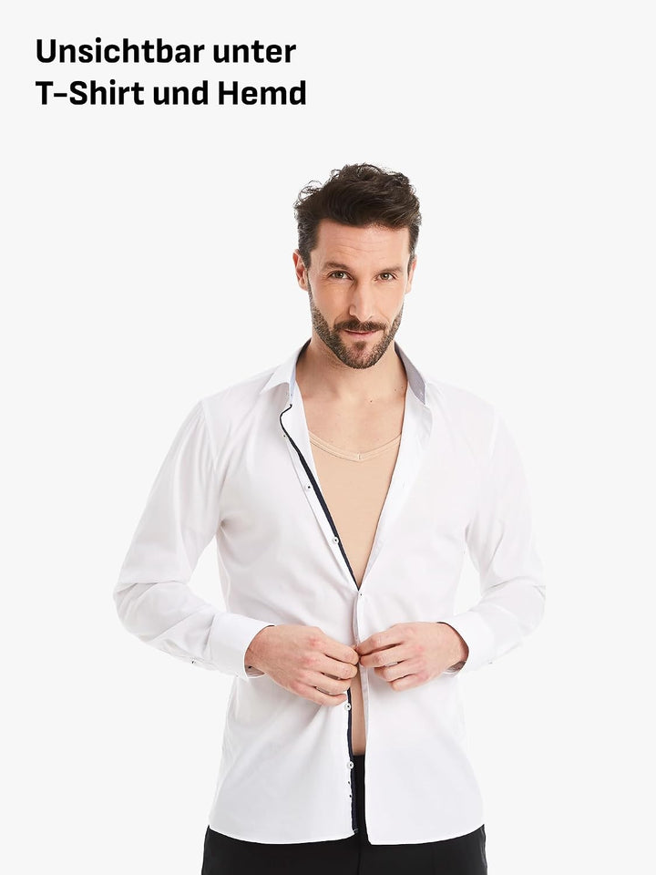 FINN figurformendes Kompressions-Unterhemd Herren - Shapewear Kurzarm Shirt mit Bauch-Weg Effekt - B