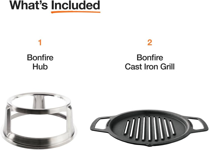 Solo Stove Bonfire Grillrost mit Aufsatz, Gusseisen-Grillrost mit Edelstahlaufsatz - Erhöhung von 20