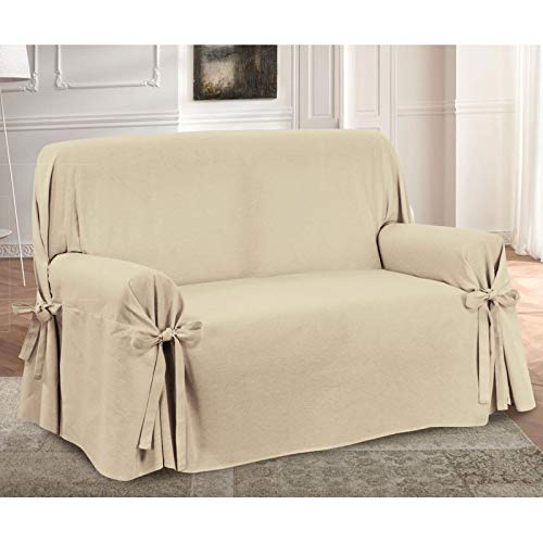 HomeLife Sofabezug Beige & Couch Überzug | weicher Sessel & Sofa Überzug & Sofaüberwurf Decke einfar