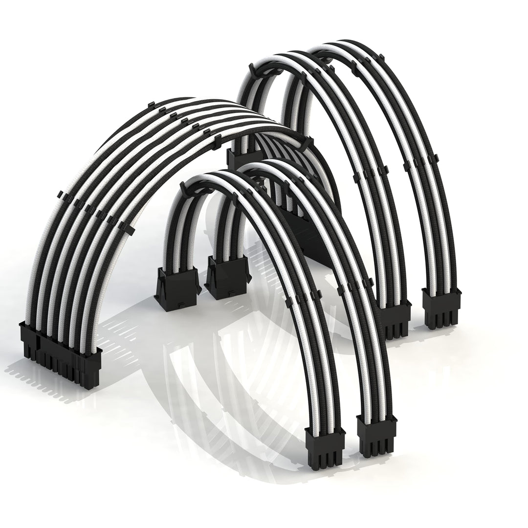 LINKUP - AVA 50cm PSU Kabelverlängerung Ummantelt GPU Nach Mass PC Stromversorgung mit Kamm-Kit┃1x 2