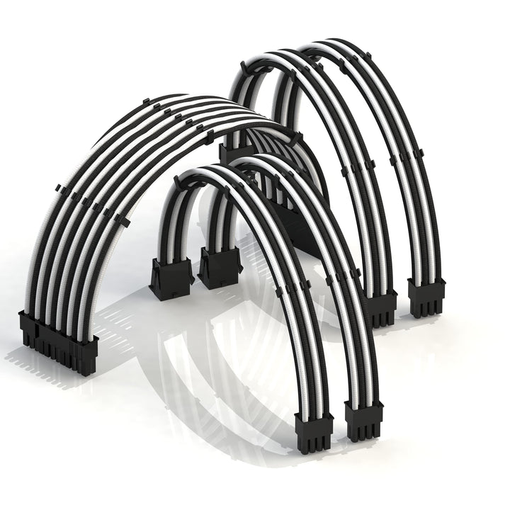 LINKUP - AVA 50cm PSU Kabelverlängerung Ummantelt GPU Nach Mass PC Stromversorgung mit Kamm-Kit┃1x 2