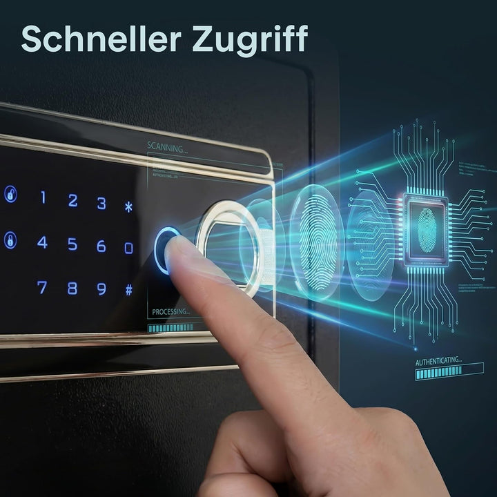 SereneLife 18L Tresor, Safe Für Zuhause Feuerfest &amp; Wasserdicht, Digitaler Heimtresor mit Zugriff pe