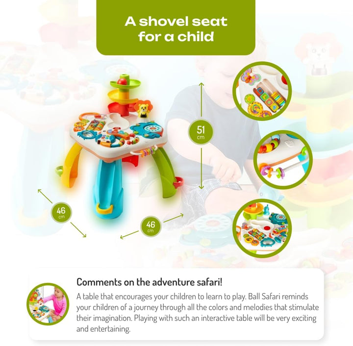 Coil Aktivitätentisch für Babys und Kinder, interaktiver Kugelbahn- und Rutsche-Spieltisch, Lernspie