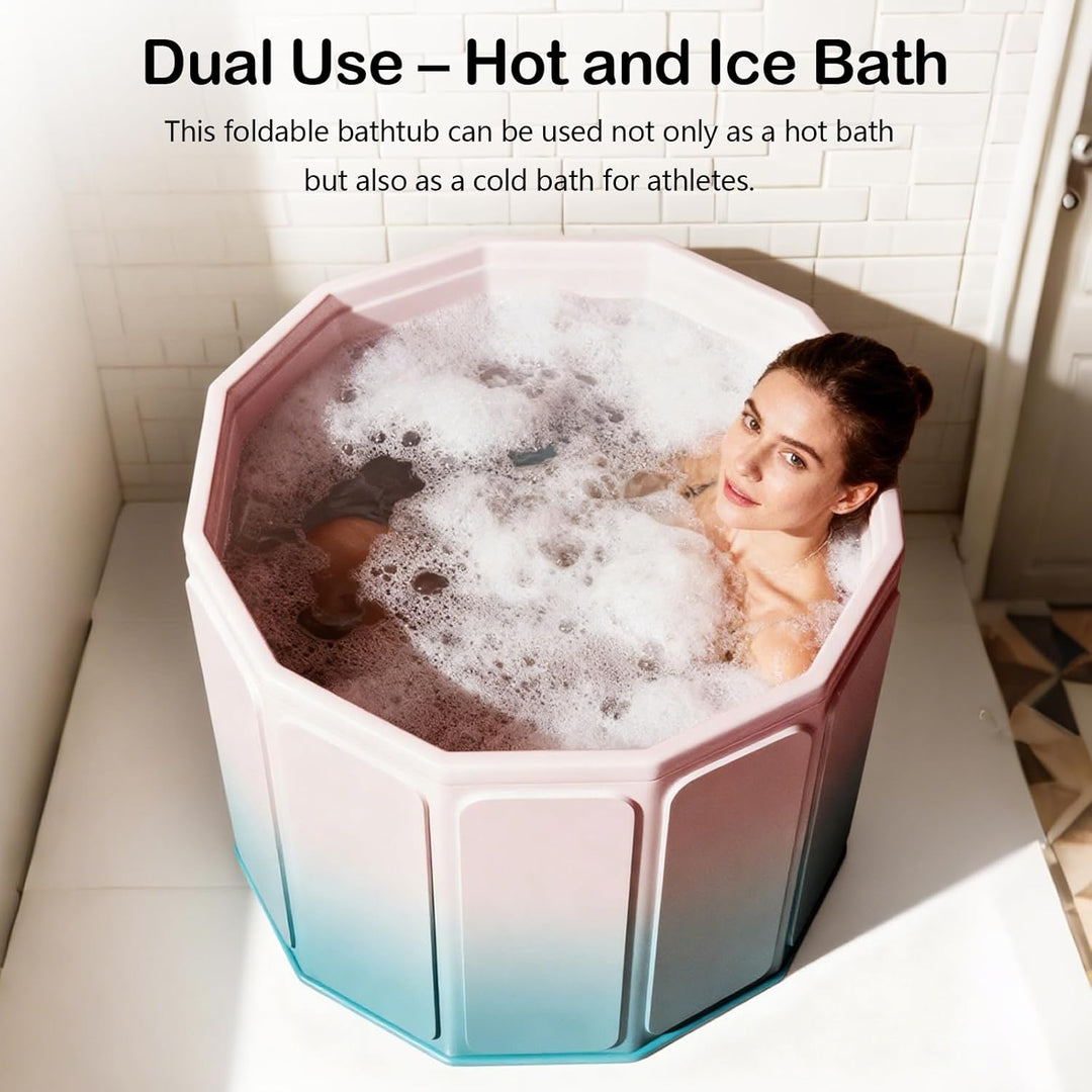 Faltbare Badewanne, 80x70cm(BxH) Tragbare Mobile Badewanne für Heiss- und Kaltbäder für kleine Badez