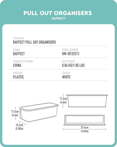 Baffect 2 Stk Küche Ausziehbarer Schrank Korb Organizer, Ausziehbare Kunststoff-Schubladen, Unter Wa