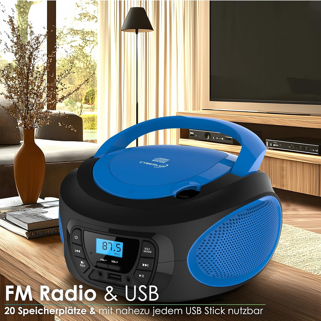 Tragbarer CD-Player | | CD/CD-R | USB | FM Radio | AUX-In | Kopfhöreranschluss | Kinder Radio | Boom
