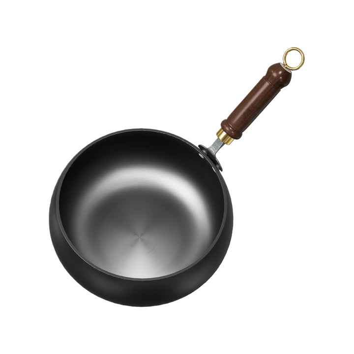 Handmade Chinese Cast Iron Wok, Eisenpfanne, Frying Pan, Hand Forged Pot, Non-Stick Pan With Lid And