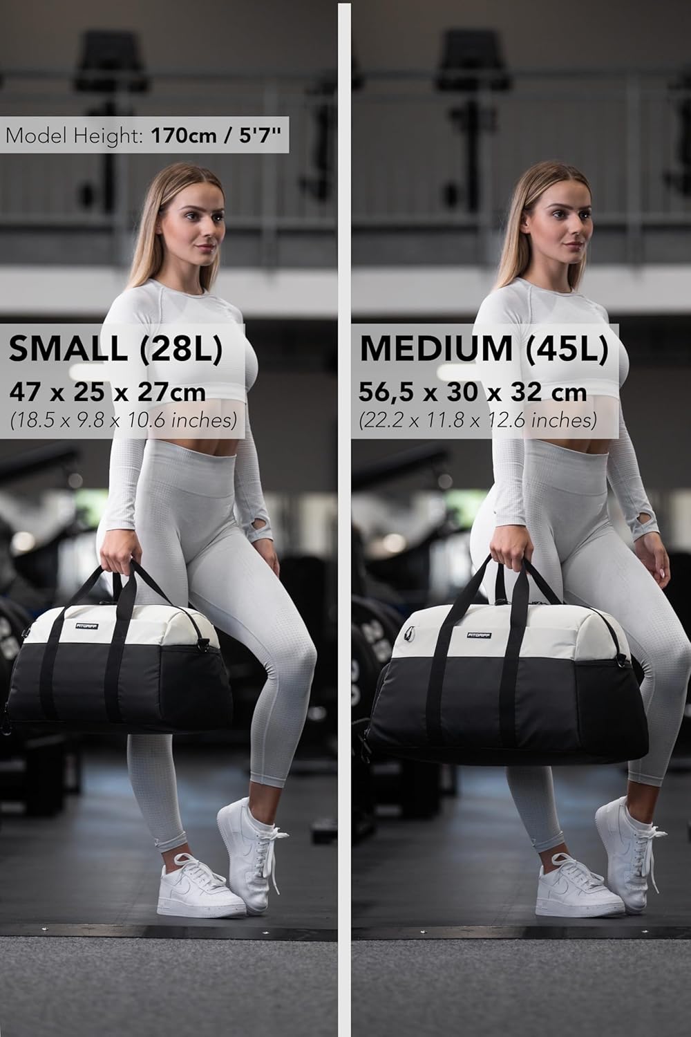 Fitgriff® Sporttasche & Reisetasche V2 für Damen und Herren - mit Schuhfach & Nassfach - Tasche für