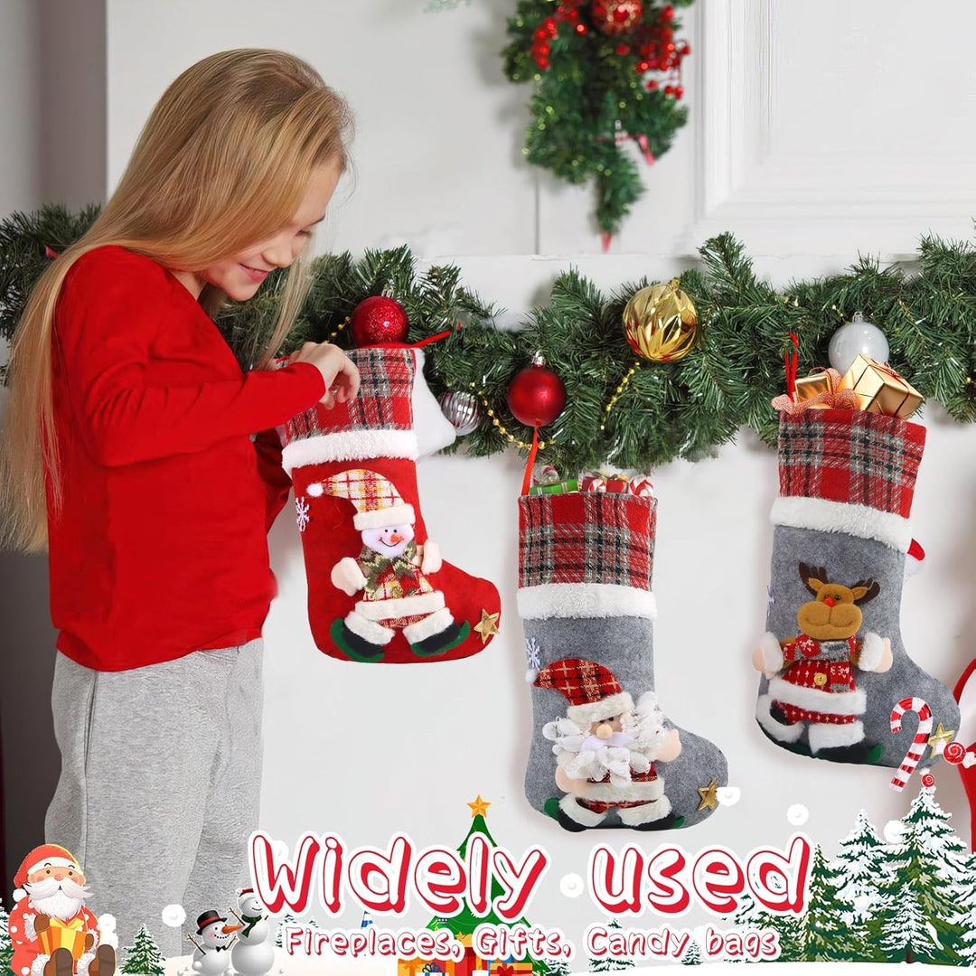 Nikolausstrumpf, 3 STK. Nikolausstiefel, Weihnachtsstrumpf Nikolausstiefel zum Befüllen, Weihnachtss