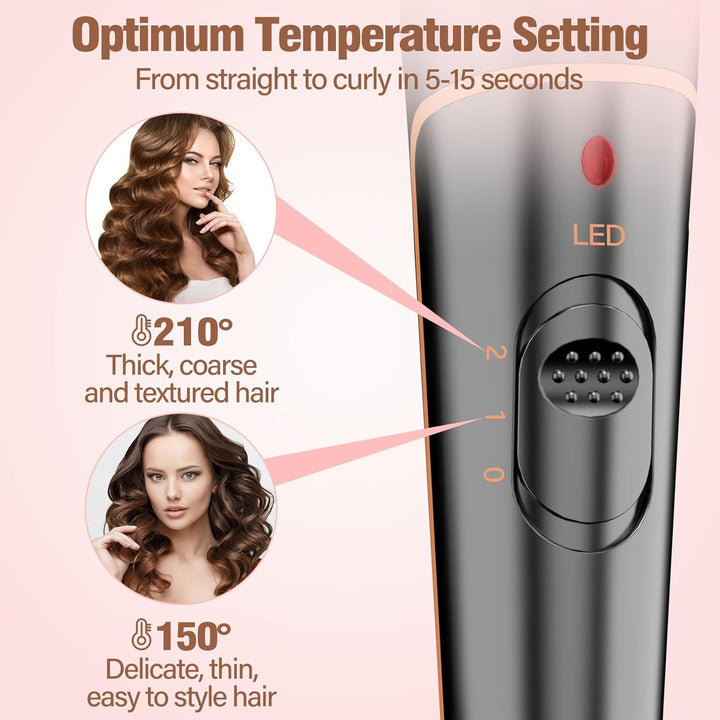 BESTOPE PRO Lockenstab Set 5-in-1 – 3 Keramikfässer für Grosse Locken & Wellen – Schnelles Aufheizen