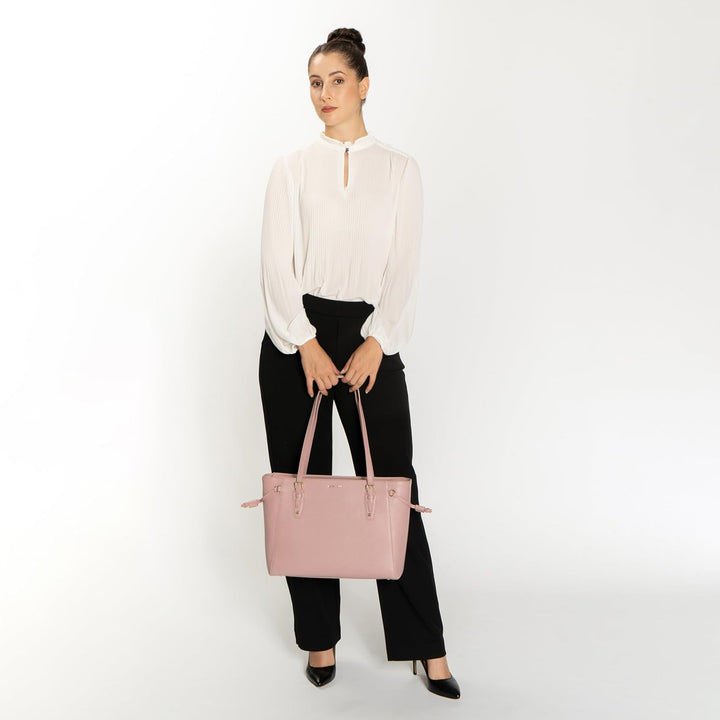 Lazarotti Bologna Leder Shopper Tasche Damen | Tote Bag mit seitlichen Kordelzügen | XL Schultertasc