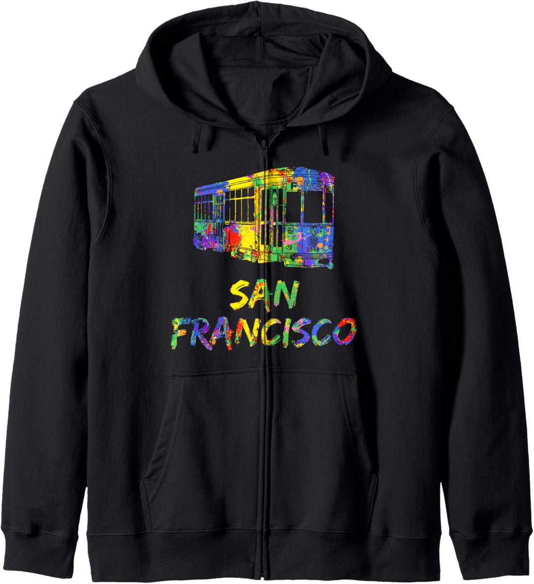 San Francisco Art Bunte Regenbogen San Francisco Seilbahn Kapuzenjacke