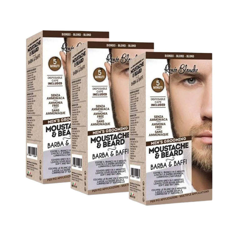 Renee Blanche Haarfärbemittel für Bart und Schnurrbart Farbe Blond ohne Ammoniak 2 x 20 ml (3, Einhe